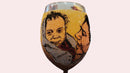 Personalized Glitter Wine Glass - Family Portrait