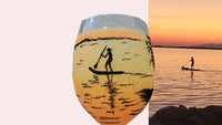 Personalized Glitter Wine Glass - Landscape