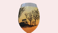 Personalized Glitter Wine Glass - Landscape