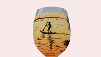 Personalized Glitter Wine Glass - Landscape