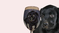 Personalized Glitter Wine Glass - Pet Portrait