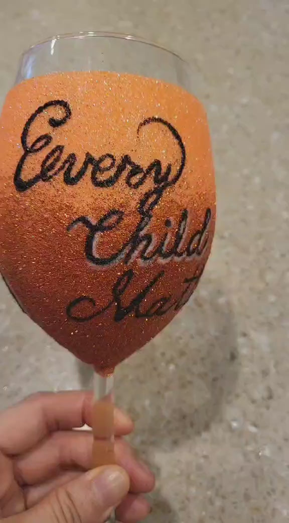 Personalized Glitter Wine Glass - Custom