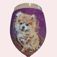 Personalized Glitter Wine Glass - Pet Portrait