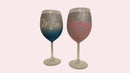 (Pair) Personalized Glitter Wine Glass - Wedding
